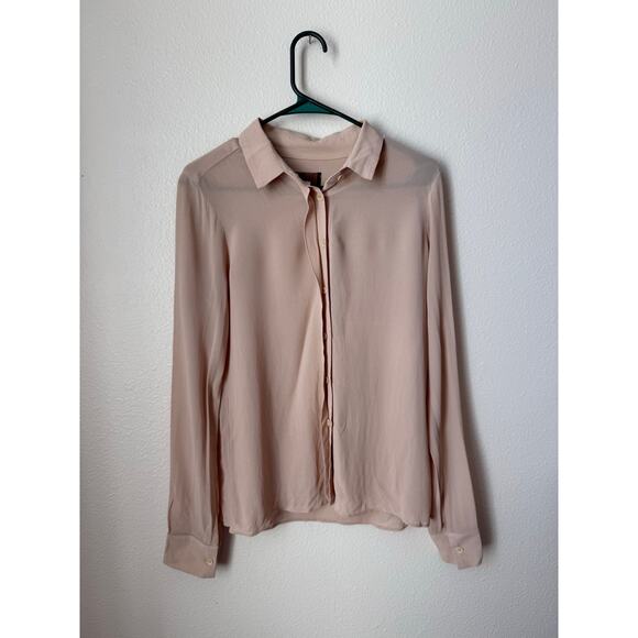Reformation Beige Sheer Blouse Size Small - Picture 2 of 6